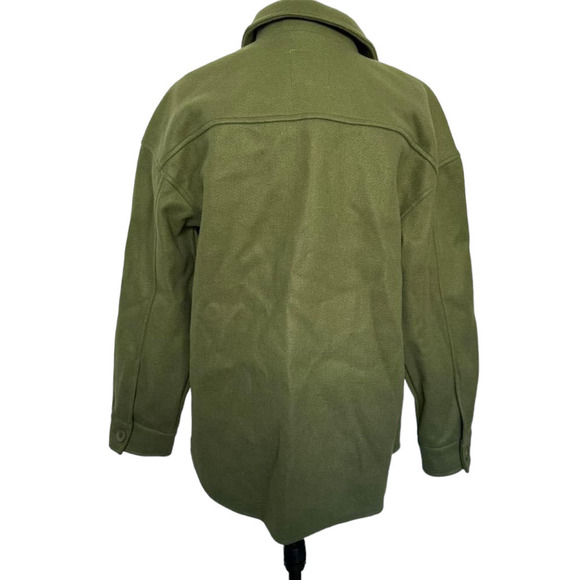 Avec Les‎ Filles Coat Shacket Military Olive Green Size M - Picture 2 of 6